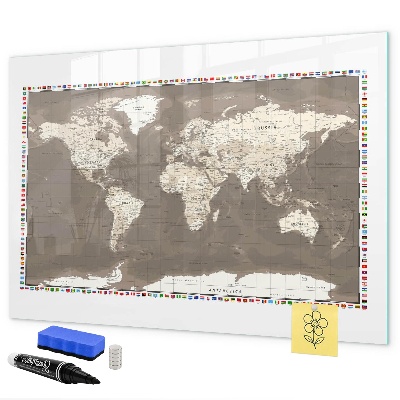 Magnetická popisovateľná tabuľa Interaktívna mapa pre spomienky a poznámky