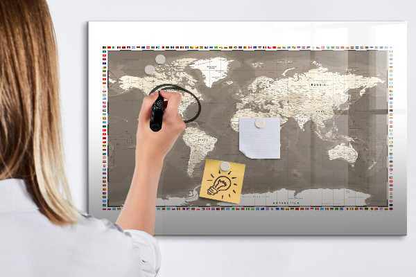 Magnetická popisovateľná tabuľa Interaktívna mapa pre spomienky a poznámky