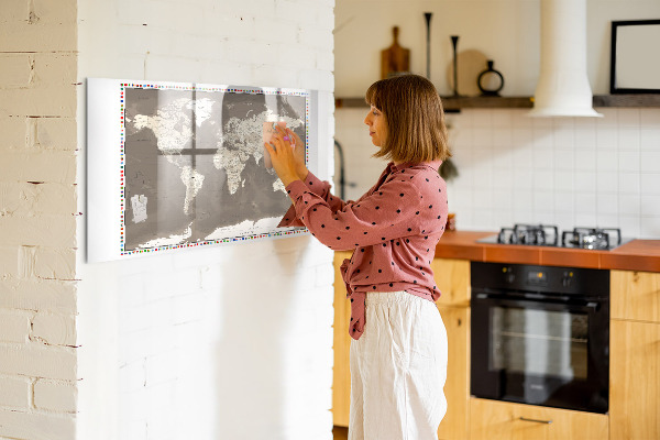 Magnetická popisovateľná tabuľa Interaktívna mapa pre spomienky a poznámky