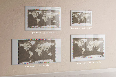 Magnetická popisovateľná tabuľa Interaktívna mapa pre spomienky a poznámky