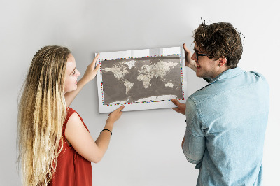 Magnetická popisovateľná tabuľa Interaktívna mapa pre spomienky a poznámky