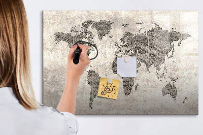 Kresliaca magnetická tabuľa Mapa sveta s miestami fotenia