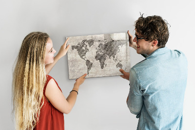 Kresliaca magnetická tabuľa Mapa sveta s miestami fotenia