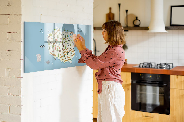 Magnetická popisovateľná tabuľa Mapa prírody Poľska s miestami na fotografie