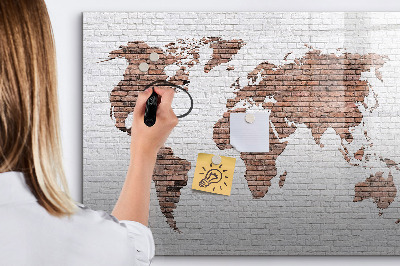 Magnetická popisovateľná tabuľa Mapa sveta s miestami fotenia