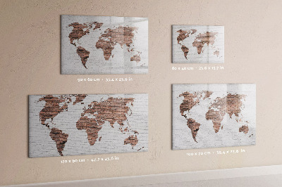 Magnetická popisovateľná tabuľa Mapa sveta s miestami fotenia