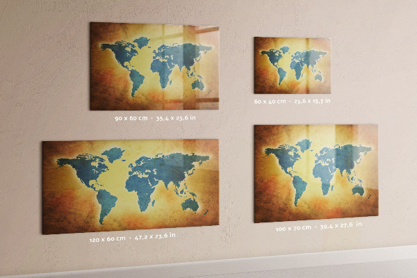 Kresliaca magnetická tabuľa Mapa sveta s priestorom na fotografie