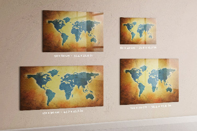 Kresliaca magnetická tabuľa Mapa sveta s priestorom na fotografie