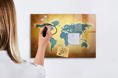 Kresliaca magnetická tabuľa Mapa sveta s priestorom na fotografie