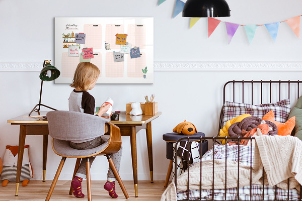 Kresliaca magnetická tabuľa Týždenný diár s priestorom na fotografie
