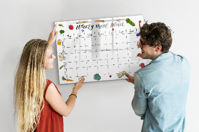 Magnetická popisovateľná tabuľa Jedálniček na každý týždeň