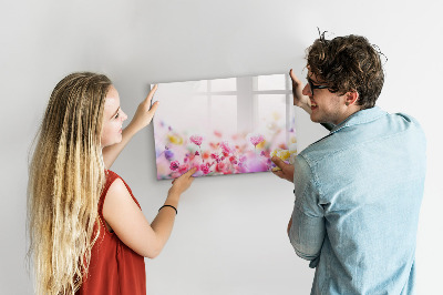 Magnetická popisovateľná tabuľa Kvetinová tabuľa na fotografie a poznámky