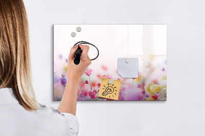 Magnetická popisovateľná tabuľa Kvetinová tabuľa na fotografie a poznámky