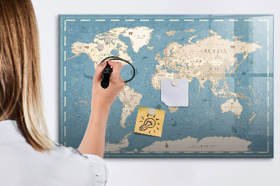 Kresliaca magnetická tabuľa Mapa sveta s osobnými spomienkami