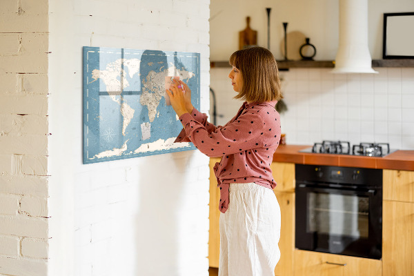 Kresliaca magnetická tabuľa Mapa sveta s osobnými spomienkami