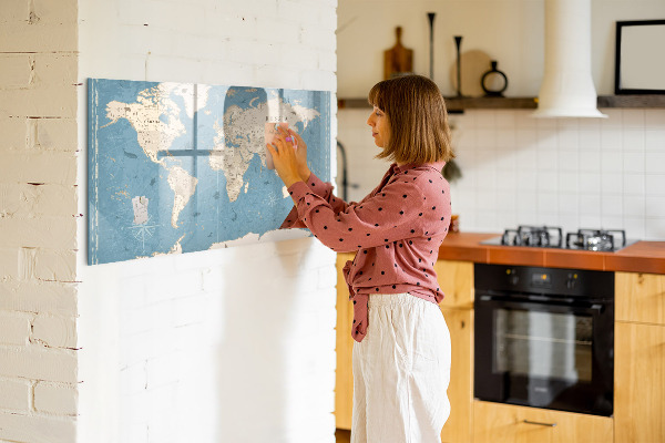 Kresliaca magnetická tabuľa Mapa sveta s osobnými spomienkami