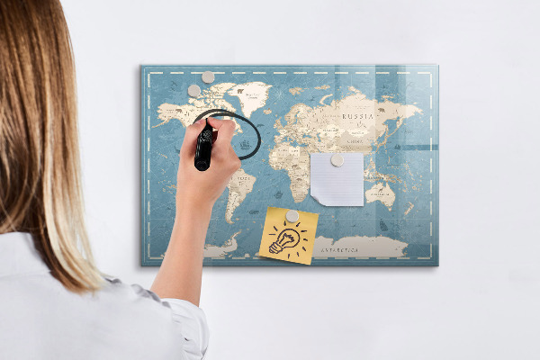 Kresliaca magnetická tabuľa Mapa sveta s osobnými spomienkami