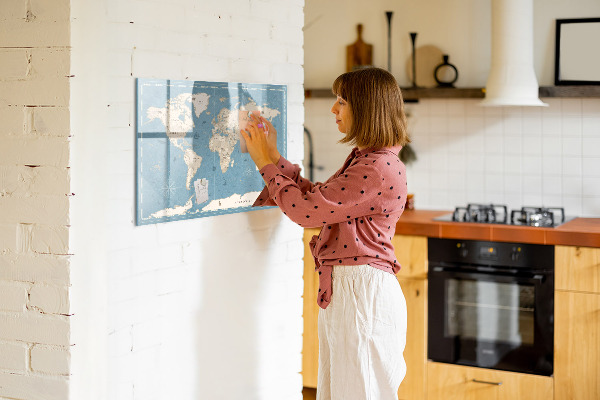Kresliaca magnetická tabuľa Mapa sveta s osobnými spomienkami