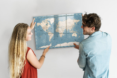 Kresliaca magnetická tabuľa Mapa sveta s osobnými spomienkami