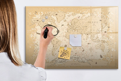 Magnetická popisovateľná tabuľa Mapa sveta s fotografiami a príslušenstvom