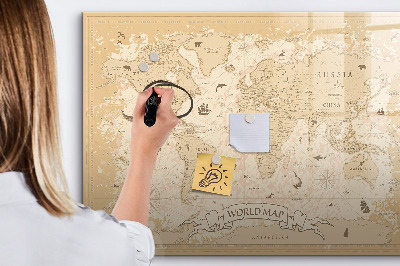 Magnetická popisovateľná tabuľa Mapa sveta s fotografiami a príslušenstvom