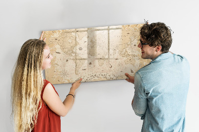 Magnetická popisovateľná tabuľa Mapa sveta s fotografiami a príslušenstvom