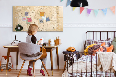 Magnetická popisovateľná tabuľa Mapa sveta s fotografiami a príslušenstvom
