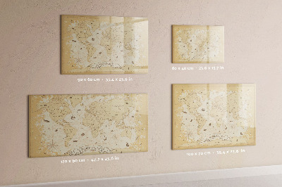 Magnetická popisovateľná tabuľa Mapa sveta s fotografiami a príslušenstvom