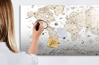 Kresliaca magnetická tabuľa Mapa sveta s miestami fotenia