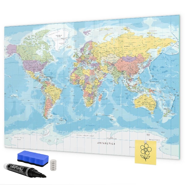Kresliaca magnetická tabuľa Mapa sveta s osobnými spomienkami