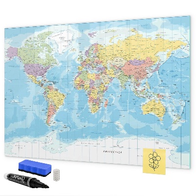 Kresliaca magnetická tabuľa Mapa sveta s osobnými spomienkami