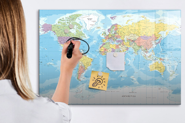 Kresliaca magnetická tabuľa Mapa sveta s osobnými spomienkami
