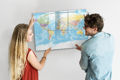 Kresliaca magnetická tabuľa Mapa sveta s osobnými spomienkami