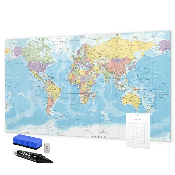 Kresliaca magnetická tabuľa Mapa sveta s osobnými spomienkami