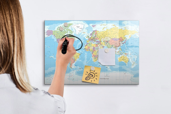 Kresliaca magnetická tabuľa Mapa sveta s osobnými spomienkami