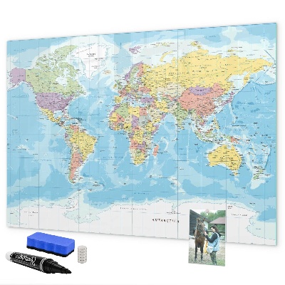 Kresliaca magnetická tabuľa Mapa sveta s osobnými spomienkami
