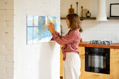 Kresliaca magnetická tabuľa Mapa sveta s osobnými spomienkami