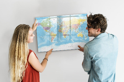 Kresliaca magnetická tabuľa Mapa sveta s osobnými spomienkami