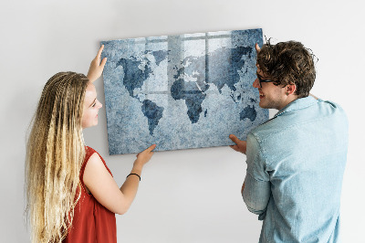 Kresliaca magnetická tabuľa Mapa sveta s osobnými spomienkami