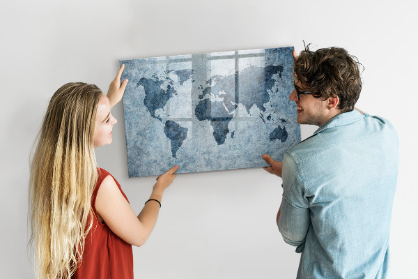 Kresliaca magnetická tabuľa Mapa sveta s osobnými spomienkami