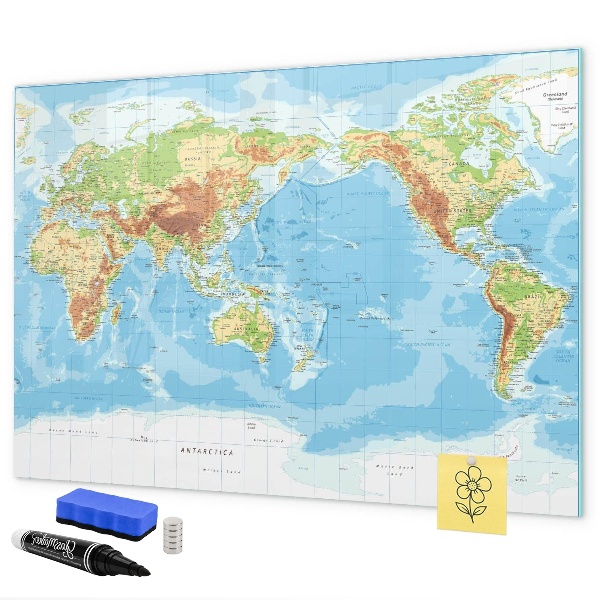 Magnetická popisovateľná tabuľa Mapa sveta s fotografiami a príslušenstvom