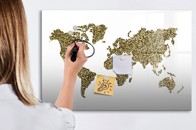 Kresliaca magnetická tabuľa Mapa sveta s miestami fotenia