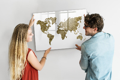 Kresliaca magnetická tabuľa Mapa sveta s miestami fotenia