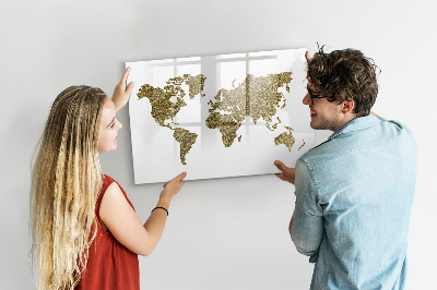 Kresliaca magnetická tabuľa Mapa sveta s miestami fotenia