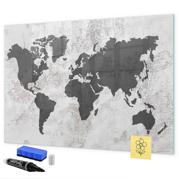 Magnetická popisovateľná tabuľa Mapa sveta so spomienkami a poznámkami