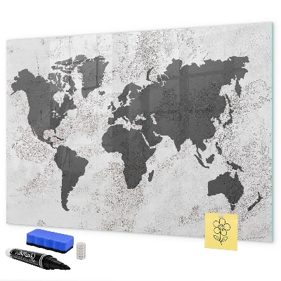 Magnetická popisovateľná tabuľa Mapa sveta so spomienkami a poznámkami