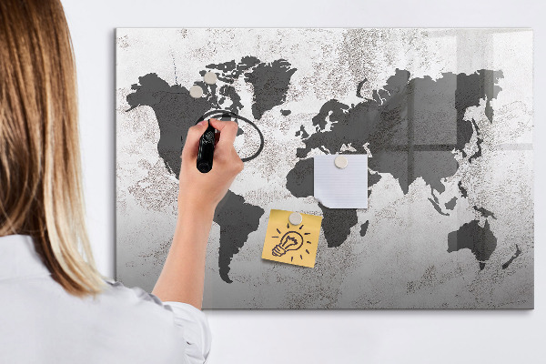 Magnetická popisovateľná tabuľa Mapa sveta so spomienkami a poznámkami