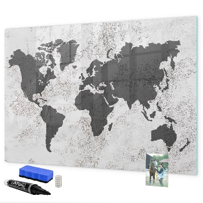Magnetická popisovateľná tabuľa Mapa sveta so spomienkami a poznámkami