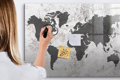 Magnetická popisovateľná tabuľa Mapa sveta so spomienkami a poznámkami