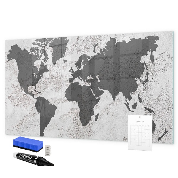 Magnetická popisovateľná tabuľa Mapa sveta so spomienkami a poznámkami